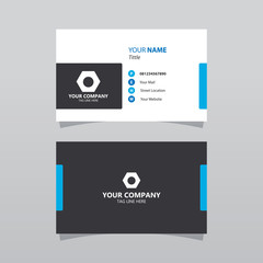Modern blue bussines card template. Elegant element composition design with clean concept.