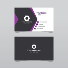 Modern purple bussines card template. Elegant element composition design with clean concept.