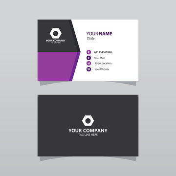 Modern Purple Bussines Card Template. Elegant Element Composition Design With Clean Concept.