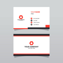 Modern orange bussines card template. Elegant element composition design with clean concept.