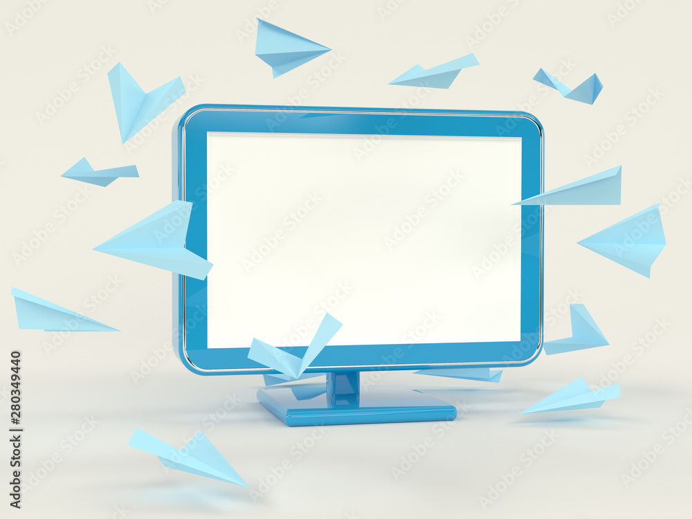 Poster white scene blank frame 3d render icon web concept