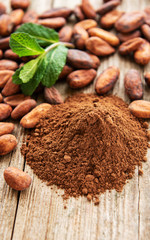 Cocoa powder and beans