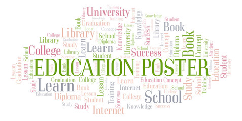 Fototapeta premium Education Poster word cloud.
