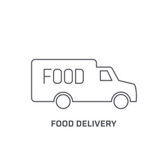 Food delivery icon. Trendy modern flat linear vector food delivery icon on white background from thin line general collection, editable outline stroke vector illustration