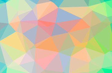 Fototapeta premium Illustration of abstract Green, Orange, Yellow horizontal low poly background. Beautiful polygon design pattern.
