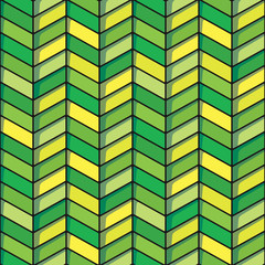 Herringbone seamless background in green and yellow tones