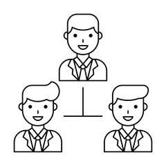 Businessman with connection vector illustration, line style icon