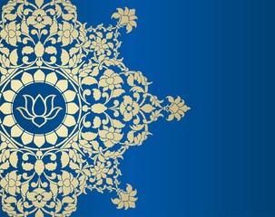 water lily, wedding card design, royal India	