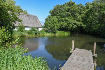 Traditional rural farm on the countryside of Esrum in Denmark