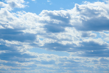 Bright beautiful blue sky with clouds for background or texture