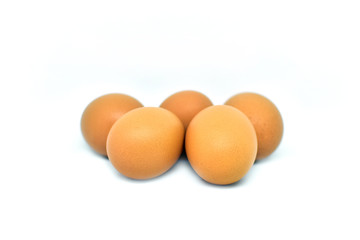 chicken eggs isolated on white background