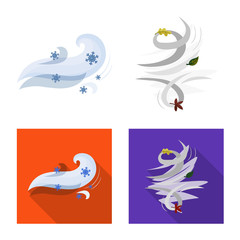 Vector design of weather and climate symbol. Collection of weather and cloud vector icon for stock.