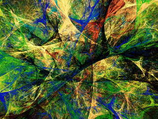 green abstract fractal background 3d rendering illustration