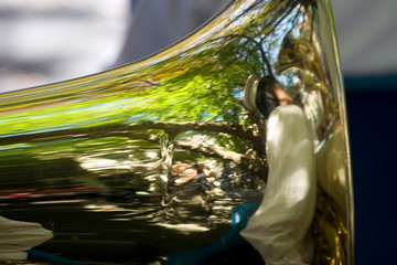 Tuba with reflection