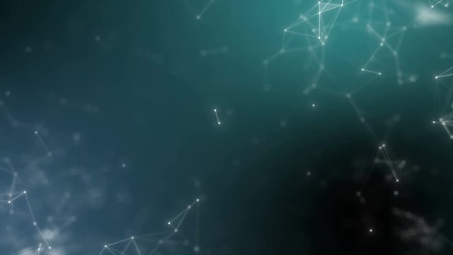 Neural network or artificial intelligence concept. Abstract tech background. Futuristic data transfer, cloud computing, technology, neural network, science and engineering motion background in depth