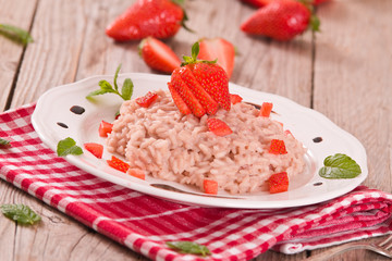 Strawberry risotto. 