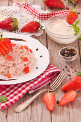 Strawberry risotto. 