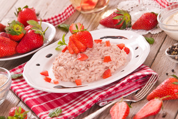 Strawberry risotto. 