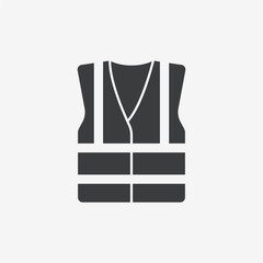 High Visibility Jacket Refractive Flat Vector Icon