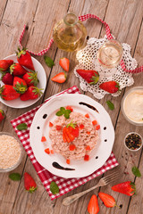 Strawberry risotto. 
