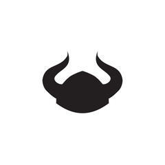 Viking helmet logo design vector template