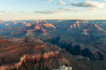 Fototapeta premium The rising sun over the grand canyon near Yavapai Point, on the southern Rim.