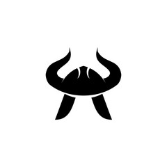 Viking helmet logo design vector template