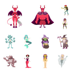 Isolated object of evil and halloween symbol. Set of evil and phantom stock vector illustration.