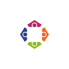 Community and adoption care logo design vector template