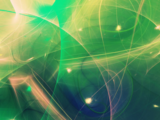 green abstract fractal background 3d rendering illustration