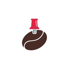 Coffee Point Location Map Cafe Isolated Logo Vector 
