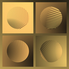 graphic circles phases set gold