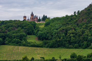 Fototapeta na wymiar View on castle Drachenburg from Bonn-Mehlem, Germany.