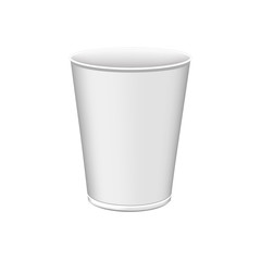 White Plastic Cup For Single Use - Vector Illustration - Isolated On White Background
