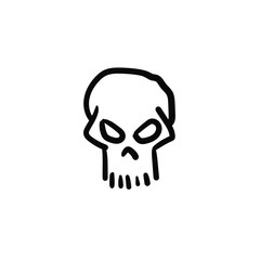 Hand drawn skull. Simple vector icon