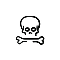 Hand drawn skull. Simple vector icon