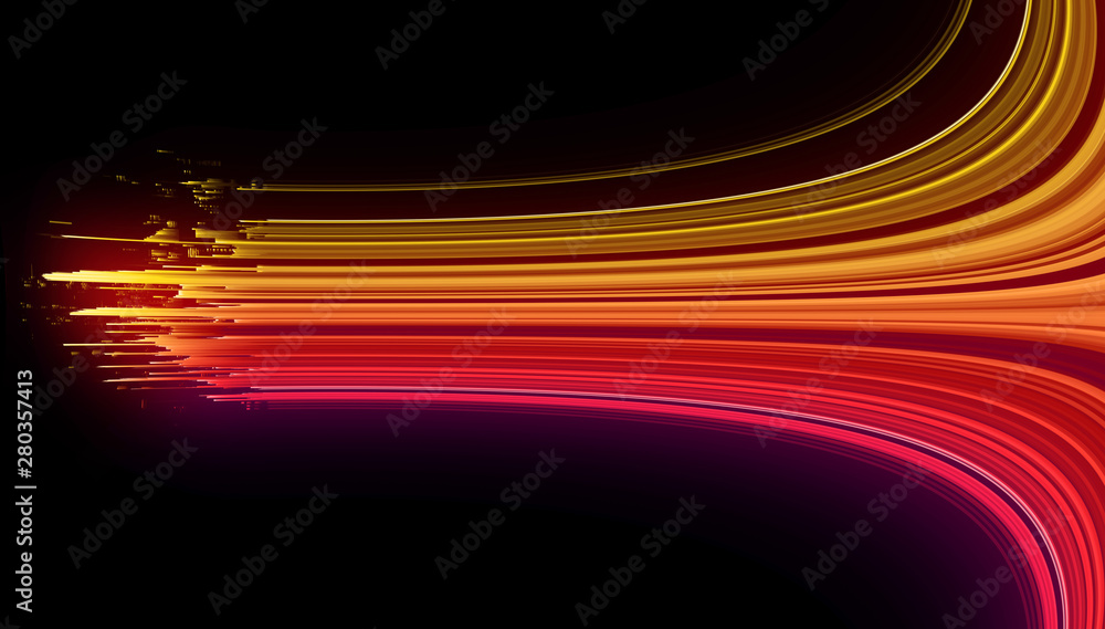 Wall mural led light. future tech. shine dynamic scene. neon flare. colorful rays. .magic moving fast lines. sp