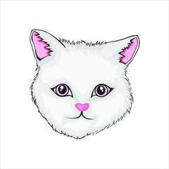 cute cat face , head pet friendly