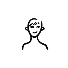 Hand drawn person. Simple vector icon