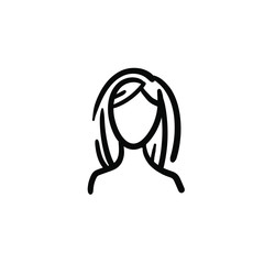 Hand drawn person. Simple vector icon