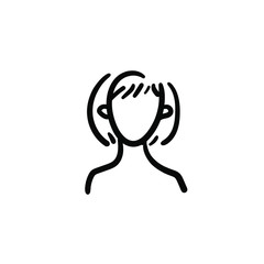 Hand drawn person. Simple vector icon