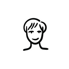 Hand drawn person. Simple vector icon