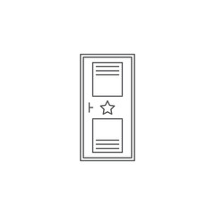 Dressing room door vector icon isolated on white background