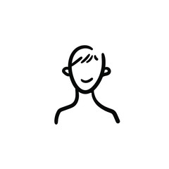 Hand drawn person. Simple vector icon
