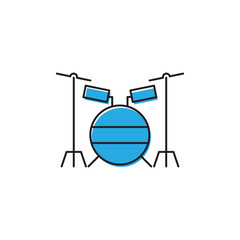 Drum kit vector icon isolated on white background