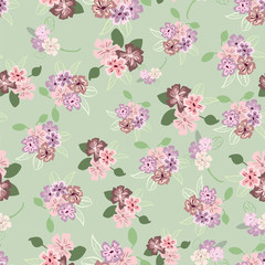 Abstract seamless pattern of cute hand painted simple flowers - 280358439