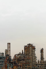 Fototapeta na wymiar Structure of oil refinery plant in industrial area