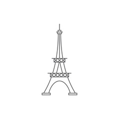 Eiffel Tower vector icon symbol isolated on white background