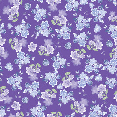 Abstract seamless pattern of cute hand painted simple flowers - 280358652