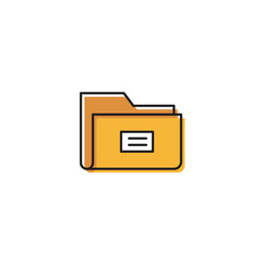 Folder document vector icon isolated on white background